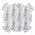 thumbnail image 1 of Elastic Fitted Round Tablecloth, Dark Blue Grey Botanical Waterproof Stretch Table Cover for 36"-44" Tables, Spring Floral Summer Farmhouse Washable Outdoor Tablecloths for Patio, Picnic, Camping, 1 of 9