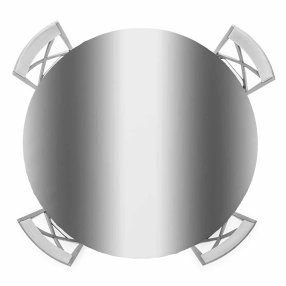 Elastic Fitted Round Tablecloth, Gray White Ombre Waterproof Stretch Table Cover for 55"-60" Tables, Modern Abstract Art Farmhouse Gradient Washable Outdoor Tablecloths for Patio, Picnic, Camping