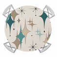 thumbnail image 1 of Elastic Fitted Round Tablecloth, Green Beige Diamond Waterproof Stretch Table Cover for 55"-60" Tables, Modern Geometric Middle Century Washable Outdoor Tablecloths for Patio, Picnic, Camping, 1 of 9