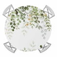 thumbnail image 1 of Elastic Fitted Round Tablecloth, Green Eucalyptus Leaves Waterproof Stretch Table Cover for 55"-60" Tables, Summer Botanical Weeping Washable Outdoor Tablecloths for Patio, Picnic, Camping, 1 of 9