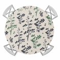 thumbnail image 1 of Elastic Fitted Round Tablecloth, Green Grey Botanical Waterproof Stretch Table Cover for 36"-44" Tables, Rustic Country Spring Floral Summer Leaf Washable Outdoor Tablecloths for Patio, Picnic, 1 of 9