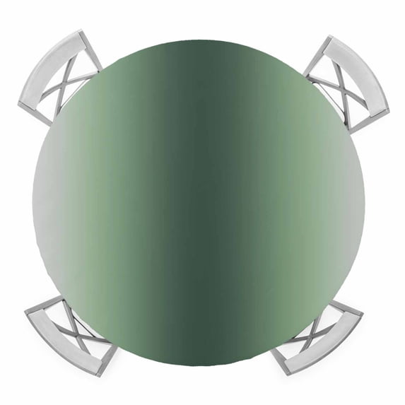 Elastic Fitted Round Tablecloth, Green Grey Ombre Waterproof Stretch Table Cover for 55"-60" Tables, Farmhouse Gradient Minimalist Washable Outdoor Tablecloths for Patio, Picnic, Camping