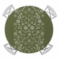 thumbnail image 1 of Elastic Fitted Round Tablecloth, Japanese Waterproof Stretch Table Cover for 36"-44" Tables, Green Rustic Retro Pastoral Floral Leaves Washable Outdoor Tablecloths for Patio, Picnic, Camping, 1 of 9