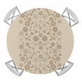 thumbnail image 1 of Elastic Fitted Round Tablecloth, Japanese Waterproof Stretch Table Cover for 55"-60" Tables, Beige Farmhouse Retro Floral Leaf Pattern Washable Outdoor Tablecloths for Patio, Picnic, Camping, 1 of 9