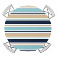 thumbnail image 1 of Elastic Fitted Round Tablecloth, Khaki Striped Waterproof Stretch Table Cover for 36"-44" Tables, Navy Blue Farmhouse Stripes Modern Abstract Art Washable Outdoor Tablecloths for Patio, Picnic, 1 of 9