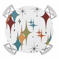thumbnail image 1 of Elastic Fitted Round Tablecloth, Multi-Color Diamond Waterproof Stretch Table Cover for 55"-60" Tables, Modern Geometric Middle Century White Washable Outdoor Tablecloths for Patio, Picnic, Camping, 1 of 9
