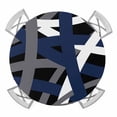 thumbnail image 1 of Elastic Fitted Round Tablecloth, Navy Blue Black Geometric Waterproof Stretch Table Cover for 45"-54" Tables, Modern Art Abstract Grey Line Washable Outdoor Tablecloths for Patio, Picnic, Camping, 1 of 9