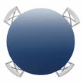 thumbnail image 1 of Elastic Fitted Round Tablecloth, Navy Blue Ombre Waterproof Stretch Table Cover for 36"-44" Tables, Modern Abstract Art Gradient Aesthetics Washable Outdoor Tablecloths for Patio, Picnic, Camping, 1 of 9