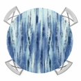 thumbnail image 1 of Elastic Fitted Round Tablecloth, Navy Blue Vintage Waterproof Stretch Table Cover for 55"-60" Tables, Stripes Painting Retro Abstract Art Washable Outdoor Tablecloths for Patio, Picnic, Camping, 1 of 9