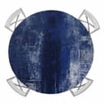 thumbnail image 1 of Elastic Fitted Round Tablecloth, Navy Blue Waterproof Stretch Table Cover for 55"-60" Tables, Retro Oil Painting Modern Abstract Art Aesthetics Washable Outdoor Tablecloths for Patio, Picnic, Camping, 1 of 9