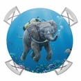 thumbnail image 1 of Elastic Fitted Round Tablecloth, Ocean Diving Elephant Waterproof Stretch Table Cover for 55"-60" Tables, Blue Coastal Coral Fish Marine Life Washable Outdoor Tablecloths for Patio, Picnic, Camping, 1 of 9