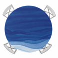 thumbnail image 1 of Elastic Fitted Round Tablecloth, Ombre Blue Waves Waterproof Stretch Table Cover for 55"-60" Tables, Abstract Art Gradient Modern Washable Outdoor Tablecloths for Patio, Picnic, Camping, 1 of 9