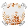 thumbnail image 1 of Elastic Fitted Round Tablecloth, Orange Eucalyptus Leaves Waterproof Stretch Table Cover for 36"-44" Tables, Watercolor Spring Summer Botanical Washable Outdoor Tablecloths for Patio, Picnic, Camping, 1 of 9