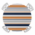 thumbnail image 1 of Elastic Fitted Round Tablecloth, Orange Grey Striped Waterproof Stretch Table Cover for 55"-60" Tables, Farmhouse Stripes Modern Abstract Art Washable Outdoor Tablecloths for Patio, Picnic, Camping, 1 of 9