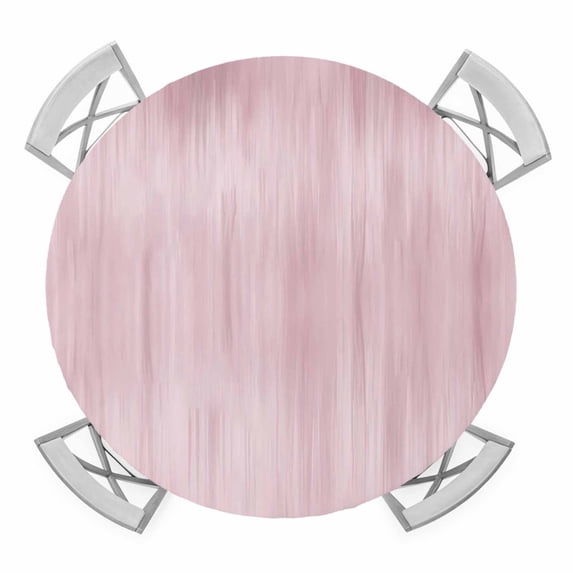 Elastic Fitted Round Tablecloth, Pink Waterproof Stretch Table Cover for 45"-54" Tables, Modern Abstract Art Ombre Striped Washable Outdoor Tablecloths for Patio, Picnic, Camping