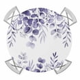 thumbnail image 1 of Elastic Fitted Round Tablecloth, Purple Eucalyptus Leaves Waterproof Stretch Table Cover for 45"-54" Tables, Spring Summer Botanical Washable Outdoor Tablecloths for Patio, Picnic, Camping, 1 of 9