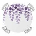 thumbnail image 1 of Elastic Fitted Round Tablecloth, Purple Eucalyptus Leaves Waterproof Stretch Table Cover for 45"-54" Tables, Watercolor Floral Leaf Plants Washable Outdoor Tablecloths for Patio, Picnic, Camping, 1 of 9