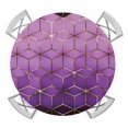 thumbnail image 1 of Elastic Fitted Round Tablecloth, Purple Geometric Waterproof Stretch Table Cover for 55"-60" Tables, Ombre Modern Abstract Art Washable Outdoor Tablecloths for Patio, Picnic, Camping, 1 of 9