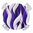 thumbnail image 1 of Elastic Fitted Round Tablecloth, Purple White Moire Waterproof Stretch Table Cover for 55"-60" Tables, Modern Abstract Art Elegant Washable Outdoor Tablecloths for Patio, Picnic, Camping, 1 of 9