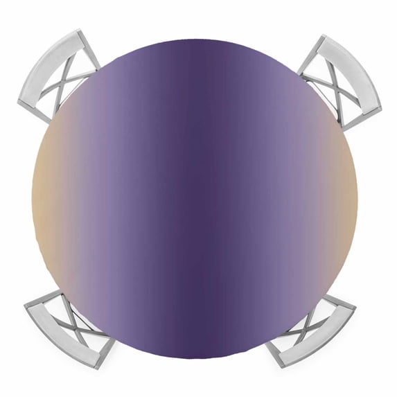 Elastic Fitted Round Tablecloth, Purple Yellow Ombre Waterproof Stretch Table Cover for 36"-44" Tables, Farmhouse Modern Gradient Art Washable Outdoor Tablecloths for Patio, Picnic, Camping