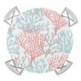 thumbnail image 1 of Elastic Fitted Round Tablecloth, Red Blue Coral Coastal Waterproof Stretch Table Cover for 45"-54" Tables, Summer Beach Seaside Nautical Washable Outdoor Tablecloths for Patio, Picnic, Camping, 1 of 9