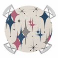 thumbnail image 1 of Elastic Fitted Round Tablecloth, Red Blue Diamond Waterproof Stretch Table Cover for 45"-54" Tables, Modern Geometric Middle Century Beige Washable Outdoor Tablecloths for Patio, Picnic, Camping, 1 of 9