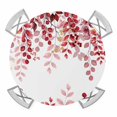 thumbnail image 1 of Elastic Fitted Round Tablecloth, Red Eucalyptus Leaves Waterproof Stretch Table Cover for 36"-44" Tables, Summer Botanical Weeping Washable Outdoor Tablecloths for Patio, Picnic, Camping, 1 of 9
