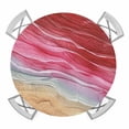 thumbnail image 1 of Elastic Fitted Round Tablecloth, Red Ombre Coastal Waterproof Stretch Table Cover for 55"-60" Tables, Summer Nautical Beach Ocean Seaside Washable Outdoor Tablecloths for Patio, Picnic, Camping, 1 of 9