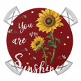 thumbnail image 1 of Elastic Fitted Round Tablecloth, Red Sunshine Sunflower Waterproof Stretch Table Cover for 36"-44" Tables, Pastoral Bees Farmhouse Floral Washable Outdoor Tablecloths for Patio, Picnic, Camping, 1 of 9