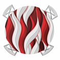 thumbnail image 1 of Elastic Fitted Round Tablecloth, Red White Moire Waterproof Stretch Table Cover for 36"-44" Tables, Modern Abstract Art Washable Outdoor Tablecloths for Patio, Picnic, Camping, 1 of 9