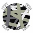 thumbnail image 1 of Elastic Fitted Round Tablecloth, Sage Green Black Geometric Waterproof Stretch Table Cover for 45"-54" Tables, Modern Art Abstract Grey Line Washable Outdoor Tablecloths for Patio, Picnic, Camping, 1 of 9