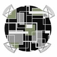 thumbnail image 1 of Elastic Fitted Round Tablecloth, Sage Green Black Geometric Waterproof Stretch Table Cover for 55"-60" Tables, Modern Abstract Art Block Washable Outdoor Tablecloths for Patio, Picnic, Camping, 1 of 9