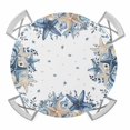 thumbnail image 1 of Elastic Fitted Round Tablecloth, Starfish Coastal Waterproof Stretch Table Cover for 36"-44" Tables, Nautical Eucalyptus Leaves Summer Ocean Washable Outdoor Tablecloths for Patio, Picnic, Camping, 1 of 9