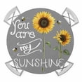 thumbnail image 1 of Elastic Fitted Round Tablecloth, Sunflowers Waterproof Stretch Table Cover for 36"-44" Tables, Modern Bee You Are My Sunshine Grey Washable Outdoor Tablecloths for Patio, Picnic, Camping, 1 of 9