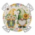 thumbnail image 1 of Elastic Fitted Round Tablecloth, Sunflowers Waterproof Stretch Table Cover for 36"-44" Tables, Spring Gnomes Hydrangea Daisy Botanical Beige Washable Outdoor Tablecloths for Patio, Picnic, Camping, 1 of 9
