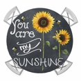 thumbnail image 1 of Elastic Fitted Round Tablecloth, Sunflowers Waterproof Stretch Table Cover for 45"-54" Tables, Classic Bee You Are My Sunshine Black Washable Outdoor Tablecloths for Patio, Picnic, Camping, 1 of 9
