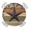thumbnail image 1 of Elastic Fitted Round Tablecloth, Texas Star Vintage Waterproof Stretch Table Cover for 55"-60" Tables, Berry Sage Green Brown Wooden Washable Outdoor Tablecloths for Patio, Picnic, Camping, 1 of 9