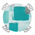 thumbnail image 1 of Elastic Fitted Round Tablecloth, Turquoise Grey Ombre Waterproof Stretch Table Cover for 36"-44" Tables, Farmhouse Abstract Mottled Art Washable Outdoor Tablecloths for Patio, Picnic, Camping, 1 of 9