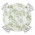thumbnail image 1 of Elastic Fitted Round Tablecloth, Watercolor Forest Sage Green Waterproof Stretch Table Cover for 36"-44" Tables, Abstract Art Modern Trees Washable Outdoor Tablecloths for Patio, Picnic, Camping, 1 of 9