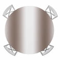 thumbnail image 1 of Elastic Fitted Round Tablecloth, White Brown Waterproof Stretch Table Cover for 45"-54" Tables, Modern Gradient Vertical Stripes Geometric Washable Outdoor Tablecloths for Patio, Picnic, Camping, 1 of 9