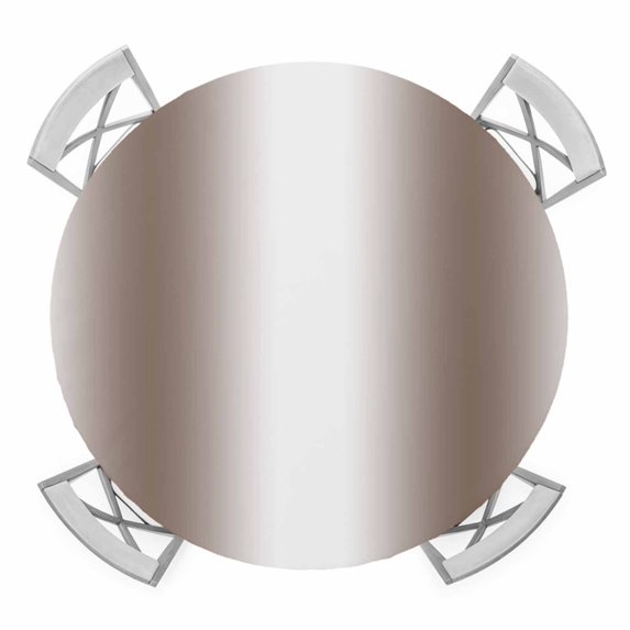 Elastic Fitted Round Tablecloth, White Brown Waterproof Stretch Table Cover for 45"-54" Tables, Modern Gradient Vertical Stripes Geometric Washable Outdoor Tablecloths for Patio, Picnic, Camping