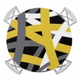thumbnail image 1 of Elastic Fitted Round Tablecloth, Yellow Black Geometric Waterproof Stretch Table Cover for 55"-60" Tables, Modern Art Abstract Grey Line Washable Outdoor Tablecloths for Patio, Picnic, Camping, 1 of 9