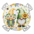 thumbnail image 1 of Elastic Fitted Round Tablecloth, Yellow Sunflowers Waterproof Stretch Table Cover for 55"-60" Tables, Spring Gnomes Hydrangea Daisy Plants Washable Outdoor Tablecloths for Patio, Picnic, Camping, 1 of 9