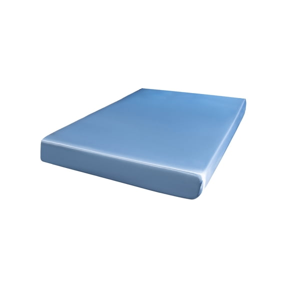 Elastic Fitted Sheet for Deep Mattresses - Breathable Microfiber, Satin Feel, Wrinkle-Free, Temperature Regulating Bedding for Hot Sleepers - Hotel Quality Bed Sheet Light Blue