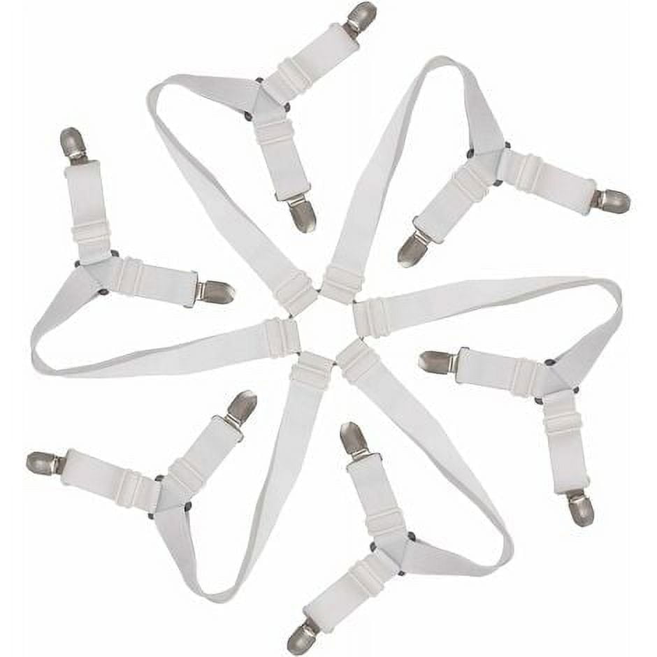 Elastic Fitted Sheet Tensioner, Adjustable 6 Way Fitted Sheet Fastener