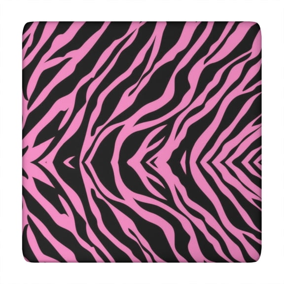 Elastic Fitted Square Tablecloth - Zebra Print Windproof Washable Table Cover for Outdoor Picnic, Modern Zebra Pattern with Snug Fit (34x34 Inches)