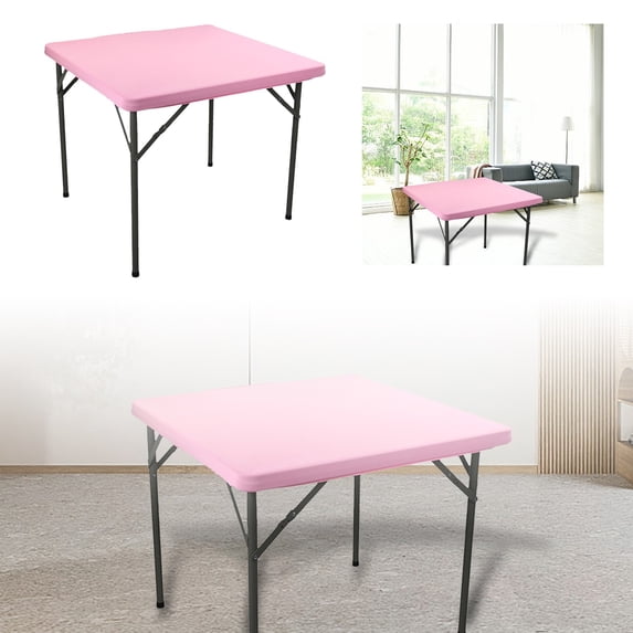 Elastic Fitted Tablecloth - Waterproof Stretch Washable Table Cover for Indoor & Outdoor Use | Spandex Polyester Picnic Table Cloth for Camping, Parties, Banquets | Fits Round & Folding Tables