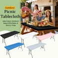 thumbnail image 1 of Elastic Fitted Tablecloth Wrap Edge Polyester Table Cover Waterproof Wipeable Reusable Protective Desk Sheet for Outdoor Picnics Bbqs Camping, 29.92" x 60.24", AKLJWH, 1 of 7
