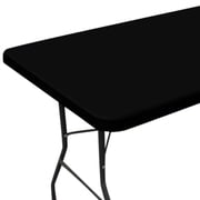 Elastic Fitted Tablecloth for 6 Foot Rectangle Tables, 30x72 Inch Stretch Washable Table Cover for Outdoor Patio, Camping, Banquet and Parties