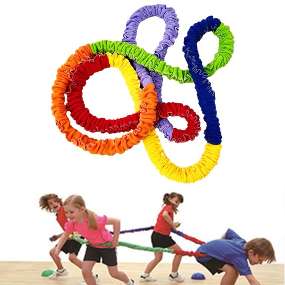 Elastic Fleece Cooperative Stretchy Band,Colorful Portable Tugs of War Rope,Integrations Dynamic Movement Exercise Band